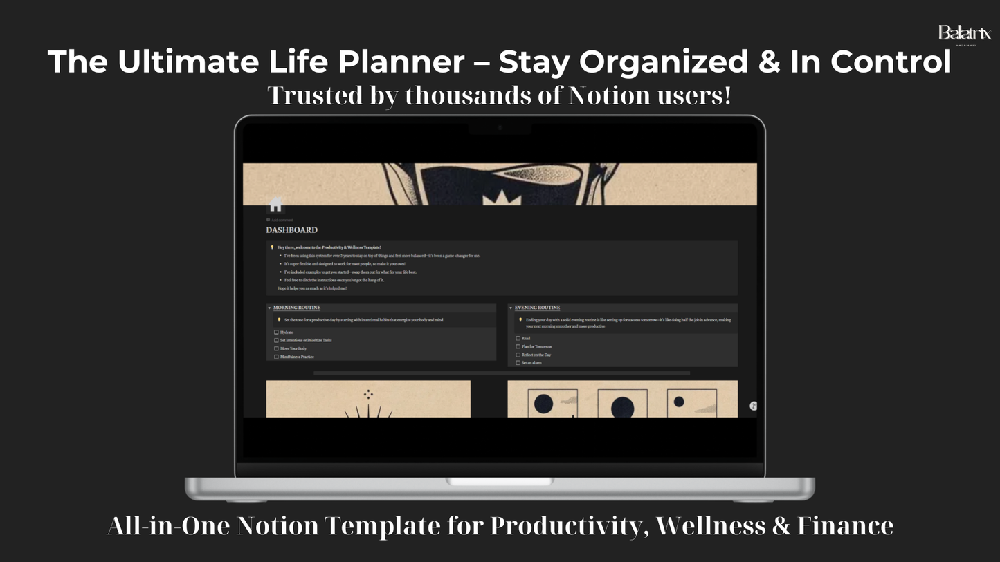 All-in-One Notion Template for Productivity, Wellness & Finance