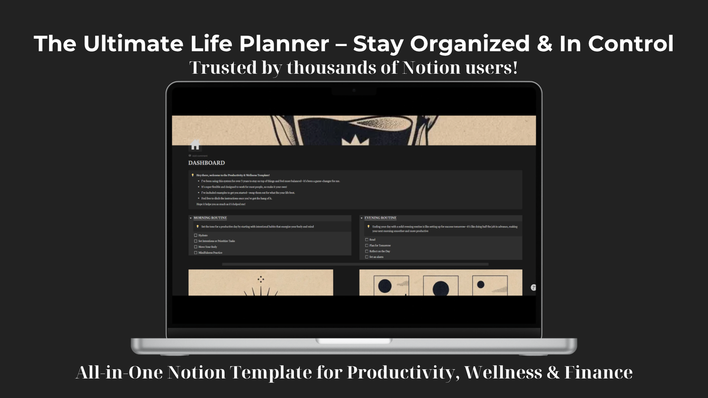 All-in-One Notion Template for Productivity, Wellness & Finance