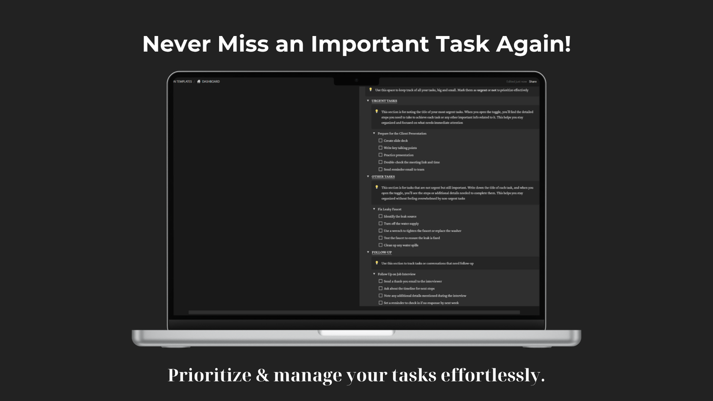 All-in-One Notion Template for Productivity, Wellness & Finance